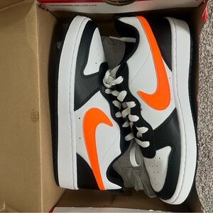 Nike Court Borough Low 2 Black and Orange Sneakers (boys)